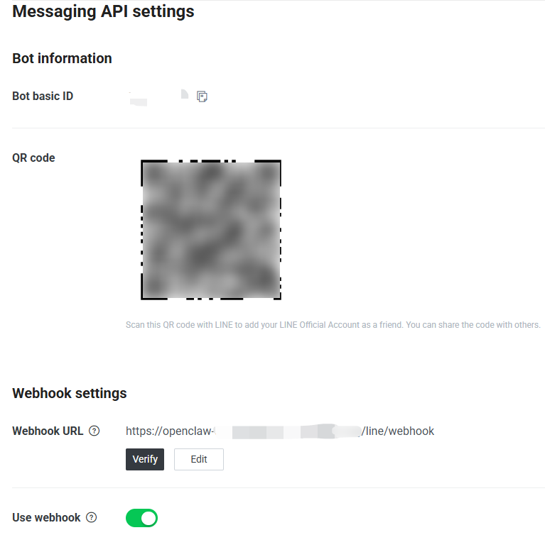 LINE Webhook 設定